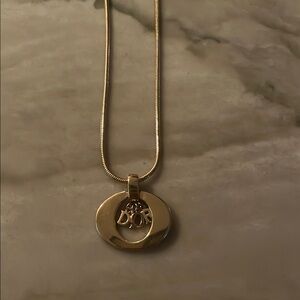 Gold Dior Pendant Necklace